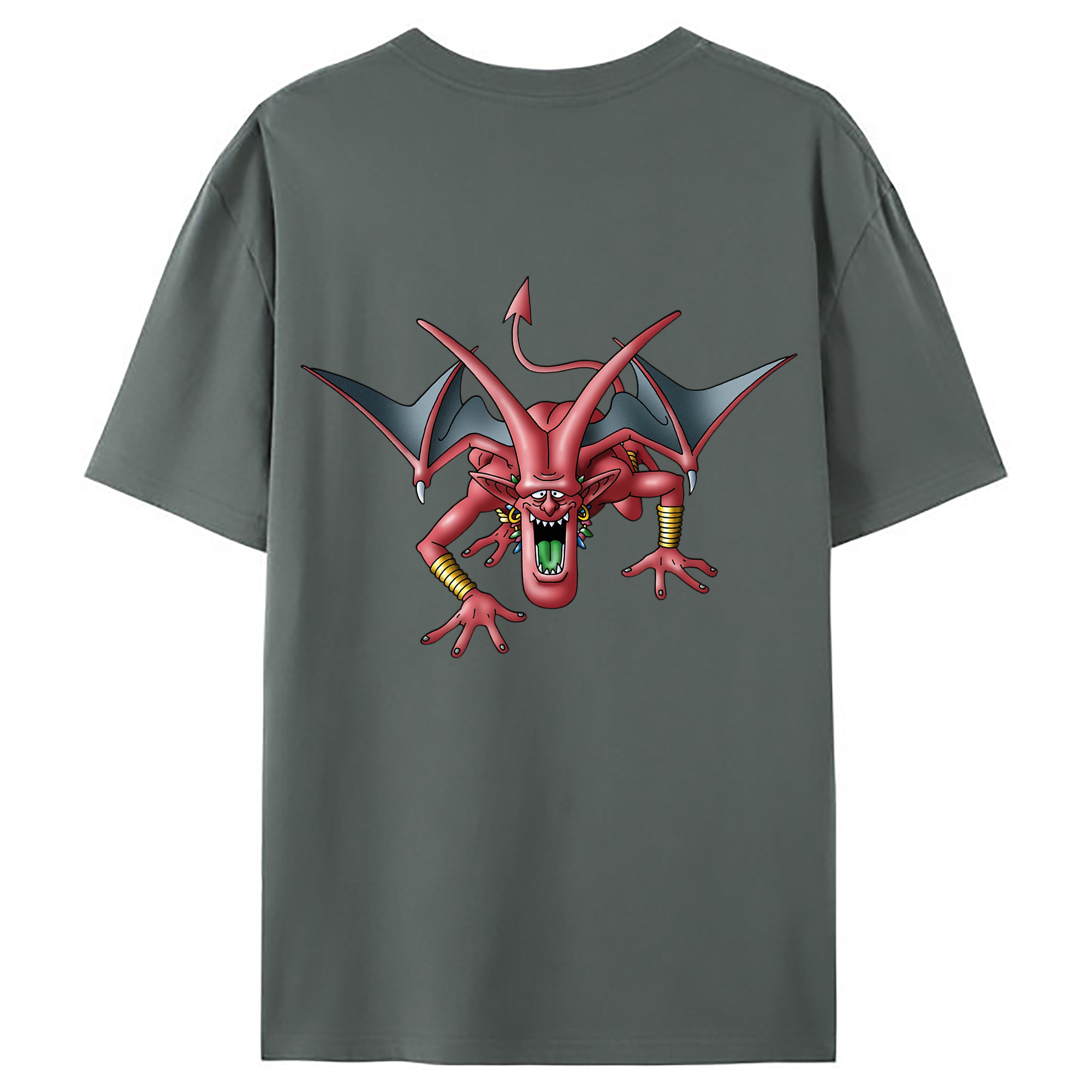 （画像用） ドラゴンクエスト Doragon Kuesuto Dragon Quest 綿100％ メンズ半袖Tシャツ（バックプリント） 通気性